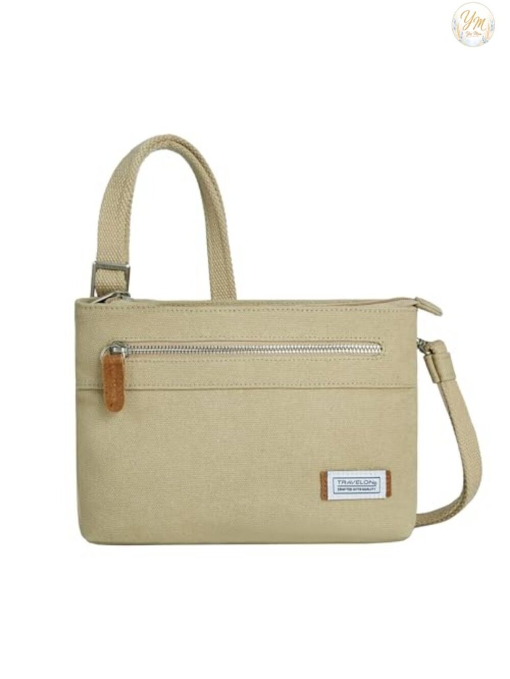 Anti-Theft Cotton Canvas Crossbody Bag with Steel Cable Strap RFID Blocking